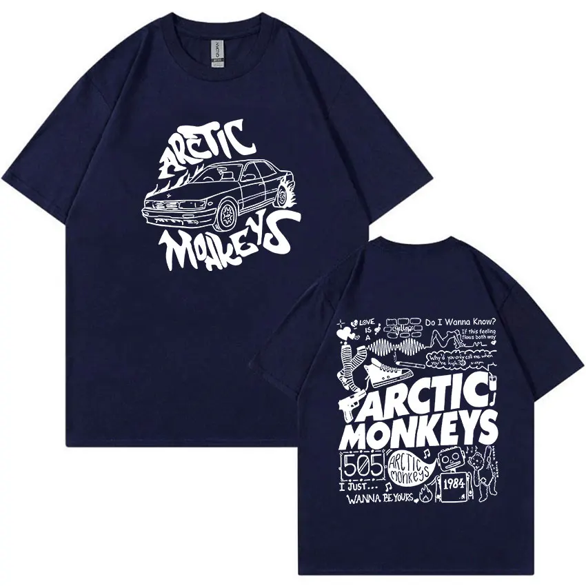 Rock Arctic Monkeys 2023 Tour Music Tracklist Print T Shirts Men Women Hip Hop Retro Fashion Cotton Oversized T-shirt Streetwear