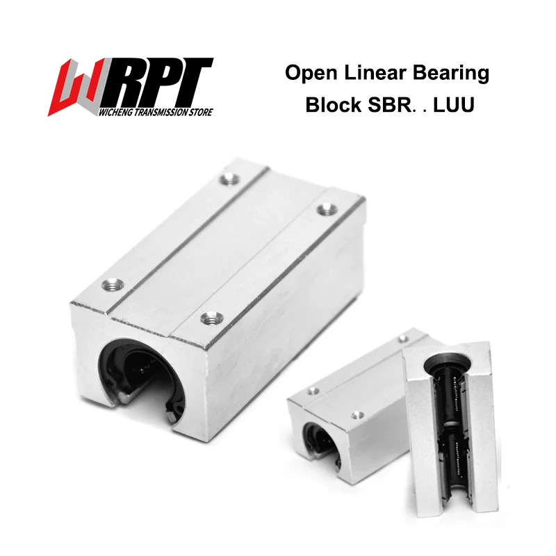 Open Linear Ball Bearing Block SBR12LUU SBR13LUU SBR16LUU SBR20LUU SBR25LUU SBR Slider With Pressure Plate CNC Machine Part 1/2/