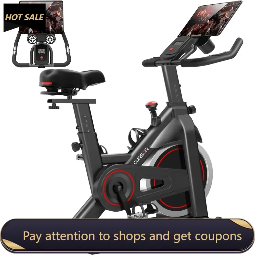 

Exercise Bike, Stationary Bikes for Home Workout, Low Noise Indoor Cycling Bike with Extra Comfort Seat & Adjustable Handlebar