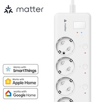 BORUIDAPLS Matter Smart Plug EU 16A Power Strip Works With SmartThings Apple Home Siri Google Home Voice Remote Control Timing