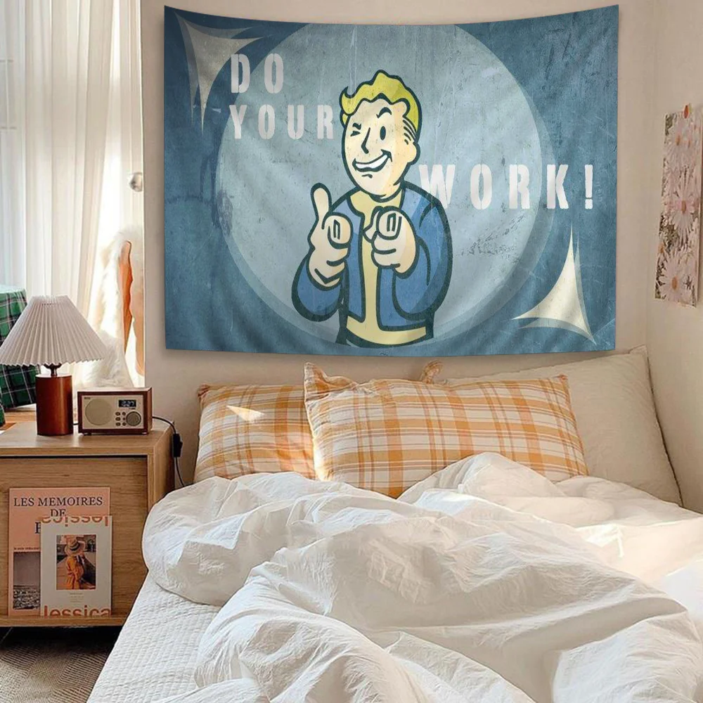 F-Fallout DIY Wall Tapestry Hanging Tarot Hippie Wall Rugs Dorm INS Home Decor