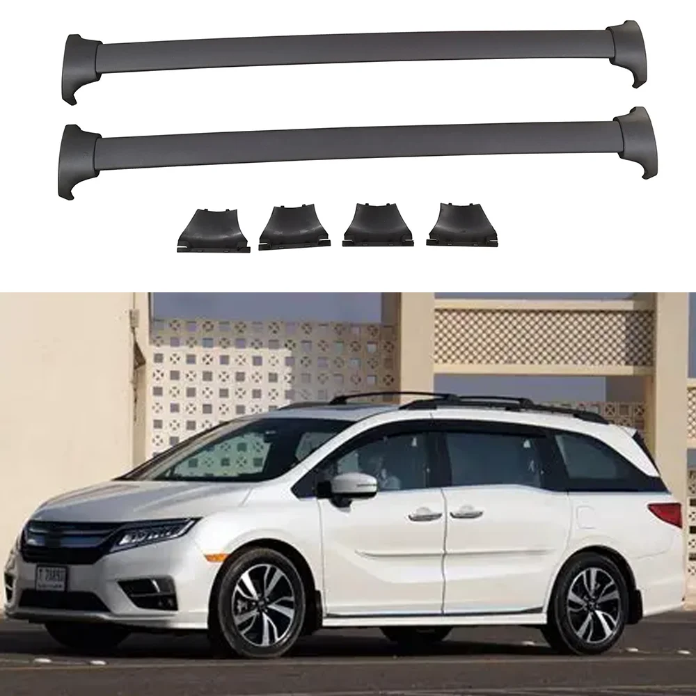 2PCS Cross Bar Fits For Honda Odyssey 2018-2024 Rack Bars Roof Cargo Black Crossbar Ski Kayak