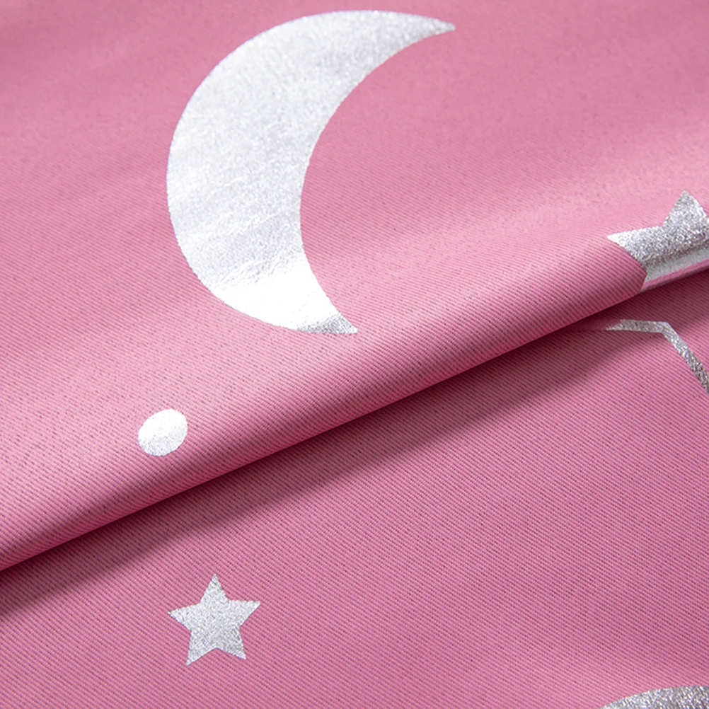 Heat Insulation Silver Stars Moon Curtain Fashion Blackout Curtains Child Linen