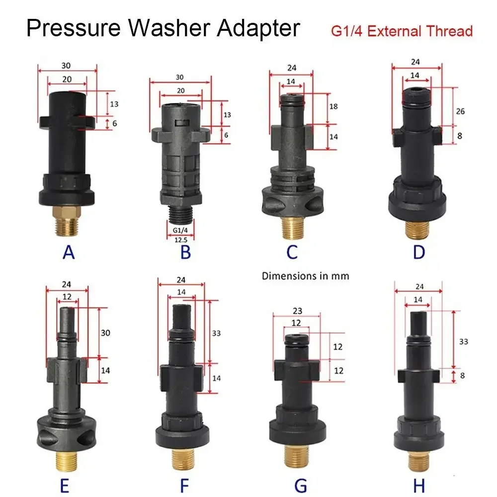 Wand Lance Fitting for Karcher G1/4 Snow Foam External Thread Adapter Quick Connector Spray Torch Nozzle Pressure Washer