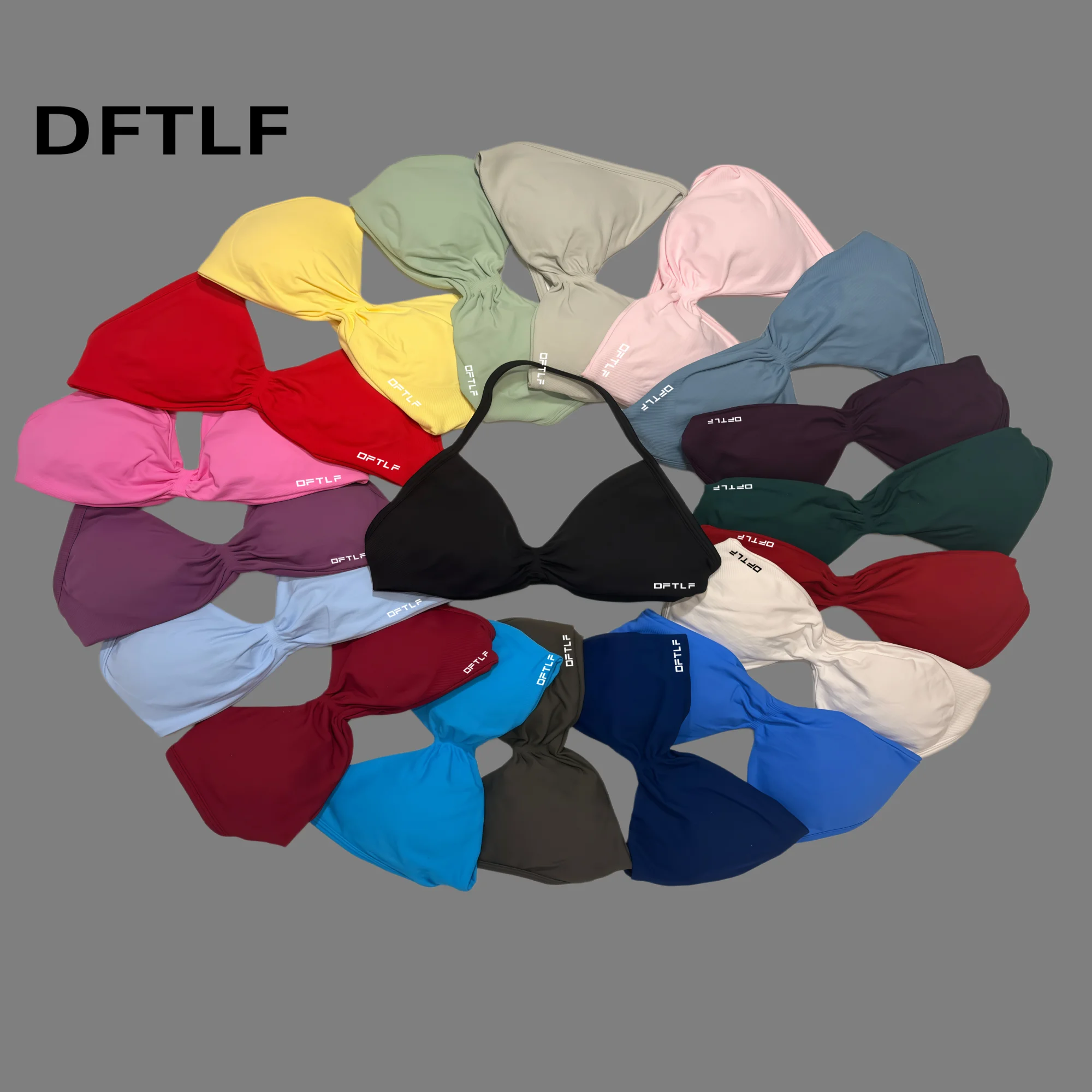 DFTLF Sports Strappy Bra Women Yoga Tank Bra Seamless High Support Fitness Workout Top Running Exercise Halter Gym Bras