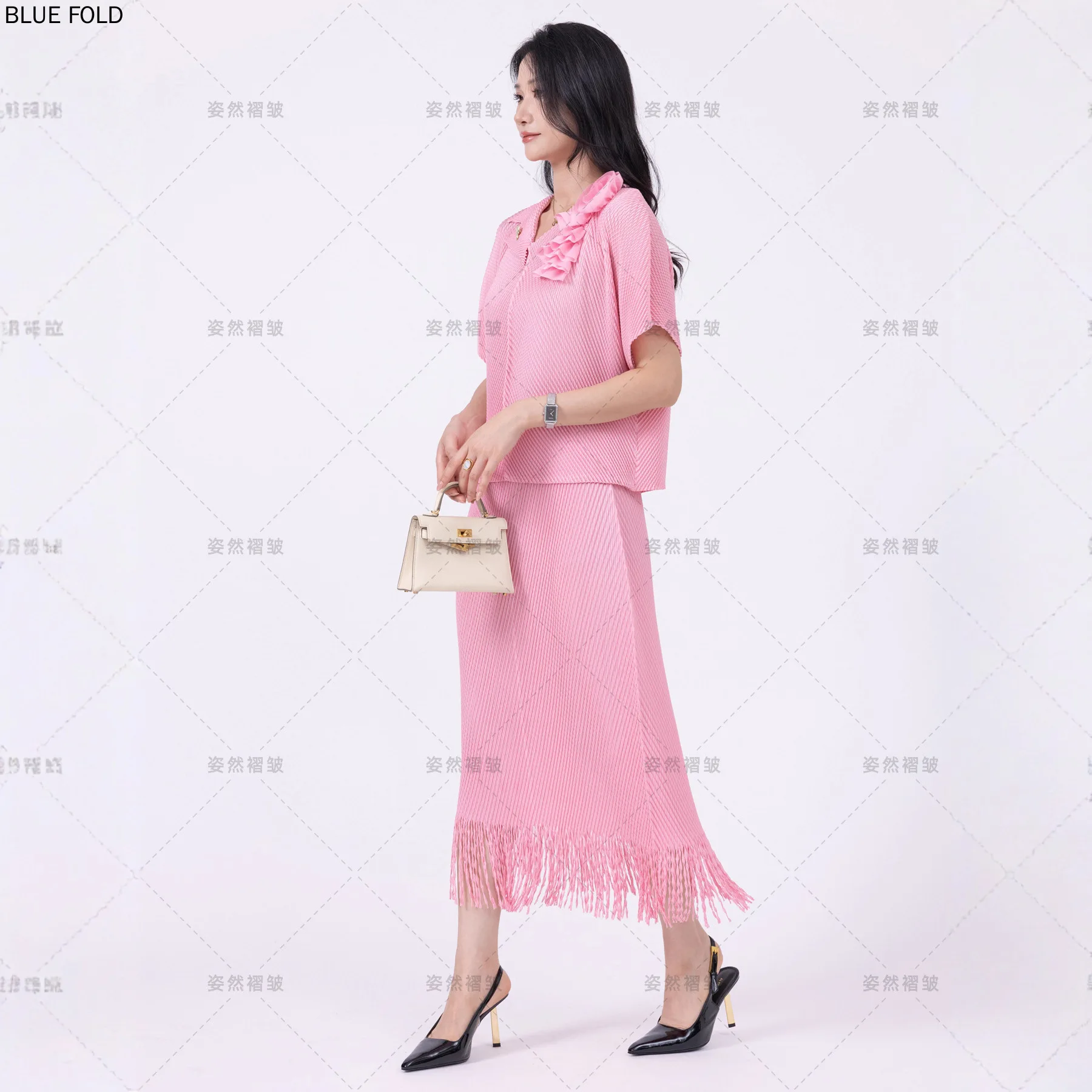 

Элегантная женская одежда, изысканный курортный стиль, складки Мияке, модные комплекты из двух частей с юбкой больших размеров