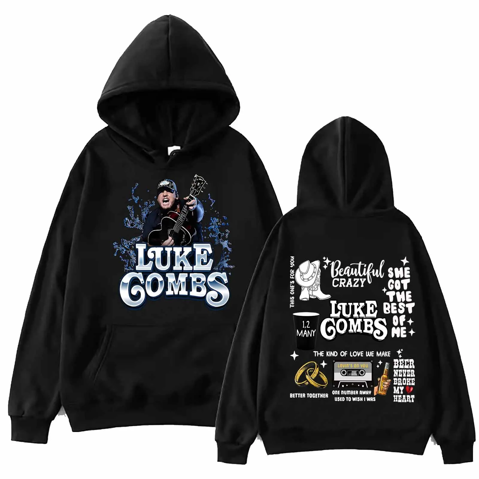 

Luke Combs 2024 Tour Hoodie Man Woman Harajuku Pullover Tops Sweatshirt Fans Gift