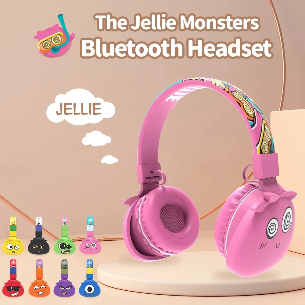 Mới Hoạt Hình Tai Nghe Không Dây Bluetooth Gập Stereo Dễ Thương Quái Vật Tai Nghe Cho Iphone Xiaomi Điện Thoại Trẻ Em Bé Trai Bé Gái Tặng