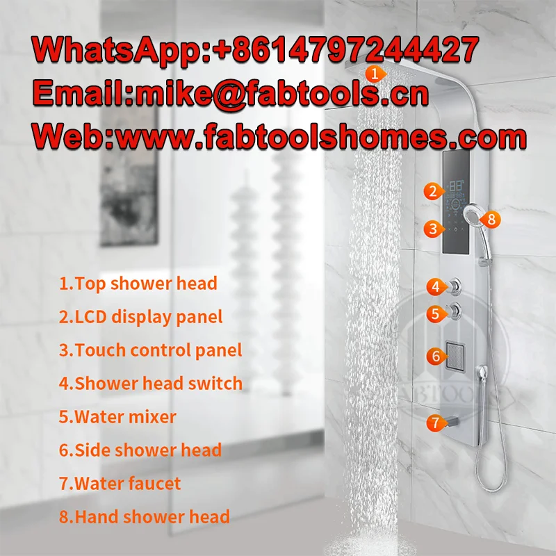 Factory Custom Integrated Bathroom Instant Water Heater Smart Electric Shower Panel Set With Display screen