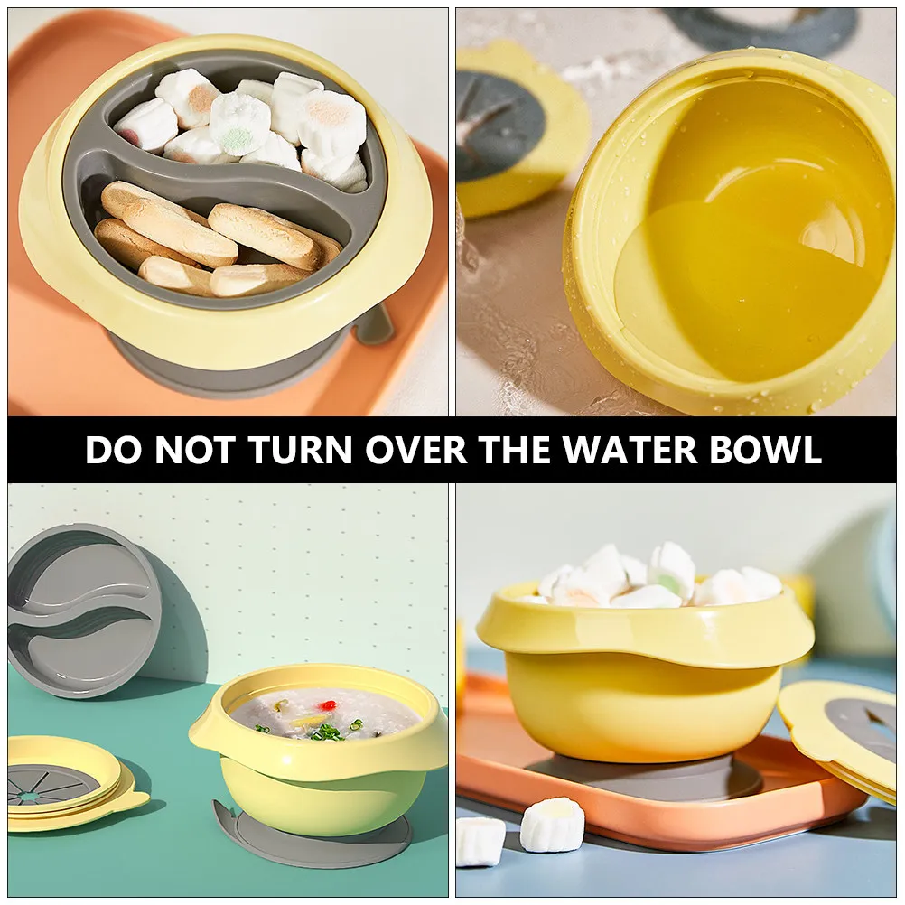 

Портативная детская тарелка на присоске, непроливаемая, для кормления младенцев, со съемной конструкцией, легко моется, сохраняет тепло