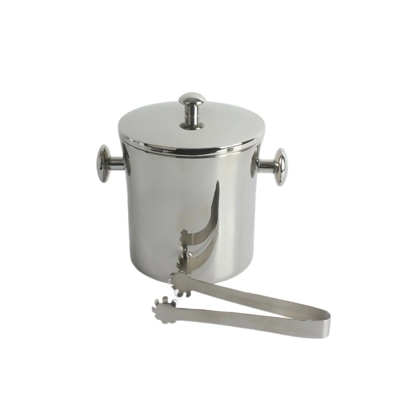 

Ice bucket, champagne, beer, red wine, ice bucket with lid and clip, stainless steel small bucket, cube bucket