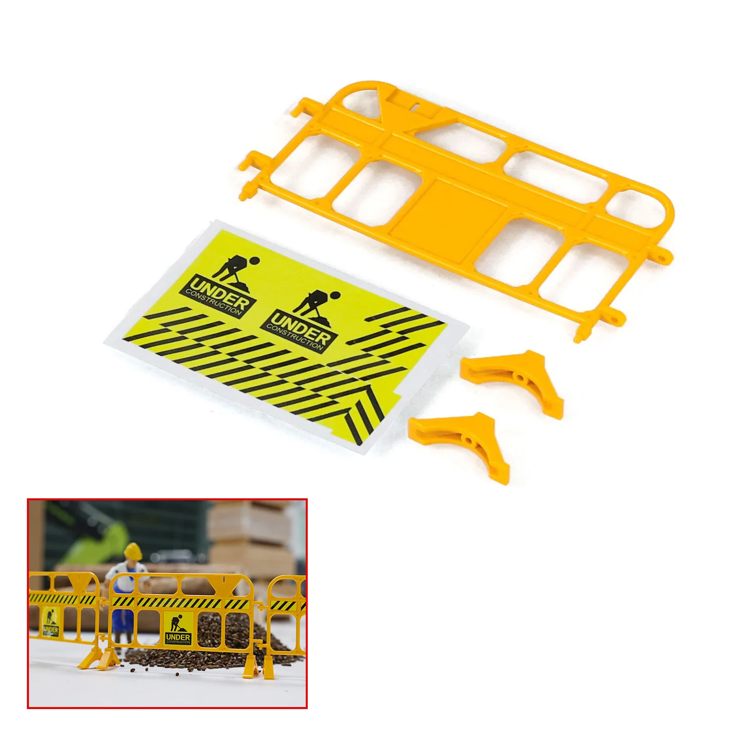 

In Stock Toys Decorative Traffic Signs Barriers Guardrails for 1/14 1/10 RC Construction Vehicle Truck Simulation Car Part Toy