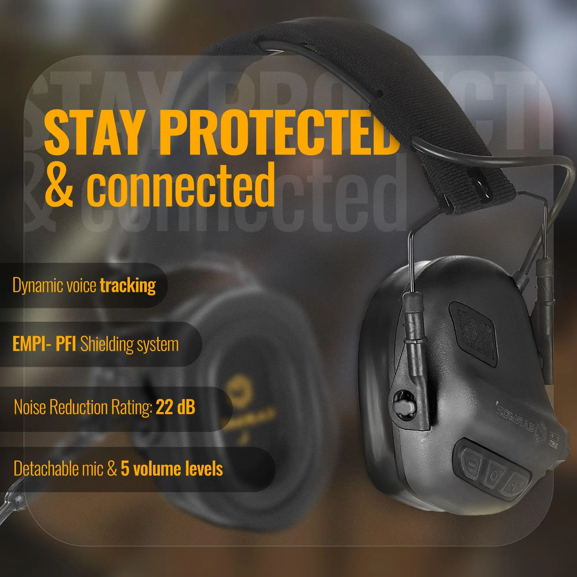 EARMOR M32 MOD4 Tactical Headset Hunting Shooting Earmuffs with Microphone for Communication Sound Amplification Headset