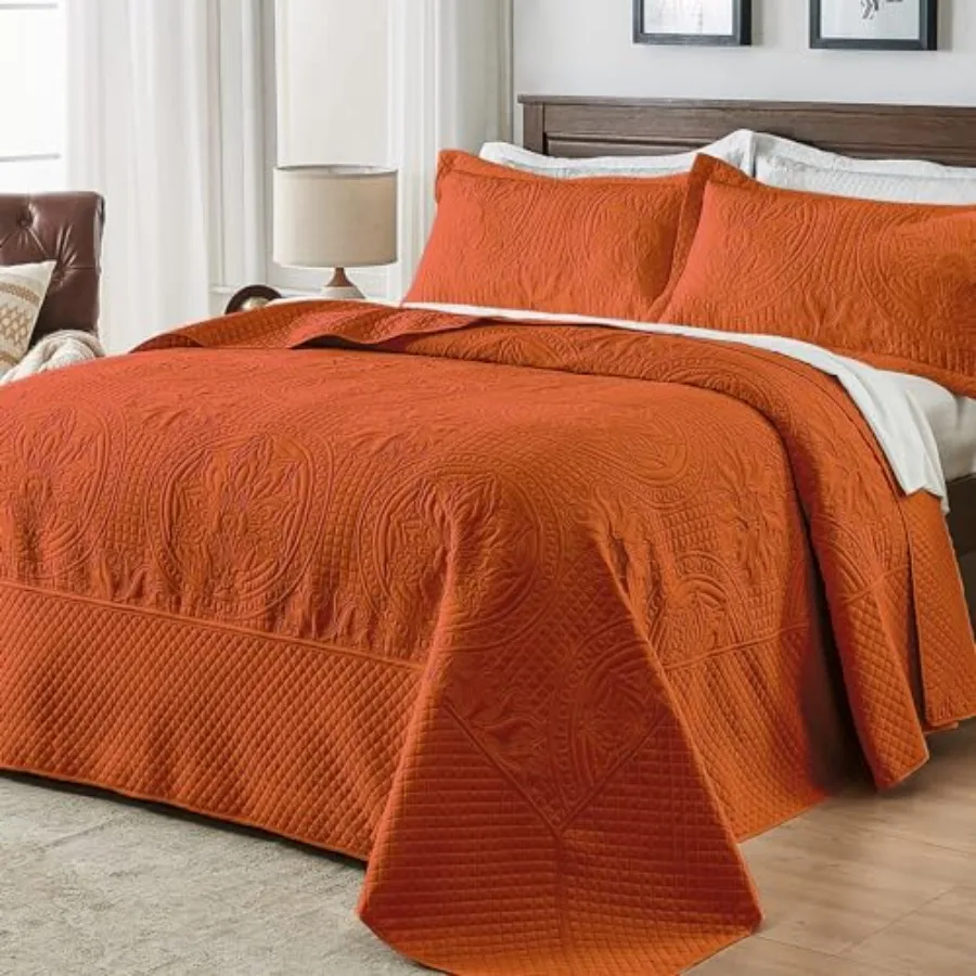 

Комплект из 3 предметов: очень широкое и увеличенное покрывало KinBedspread 32x20, легкое, из мягкого микрофибера, в персидском стиле Vinge P.