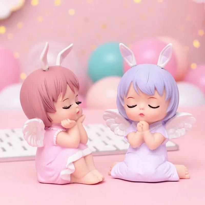 Cute Angel Anne Figurines Cake Decoration Cartoon Annie Baby Baking Cake Decoration Ornament Lovely Desktop Figures Sculpture