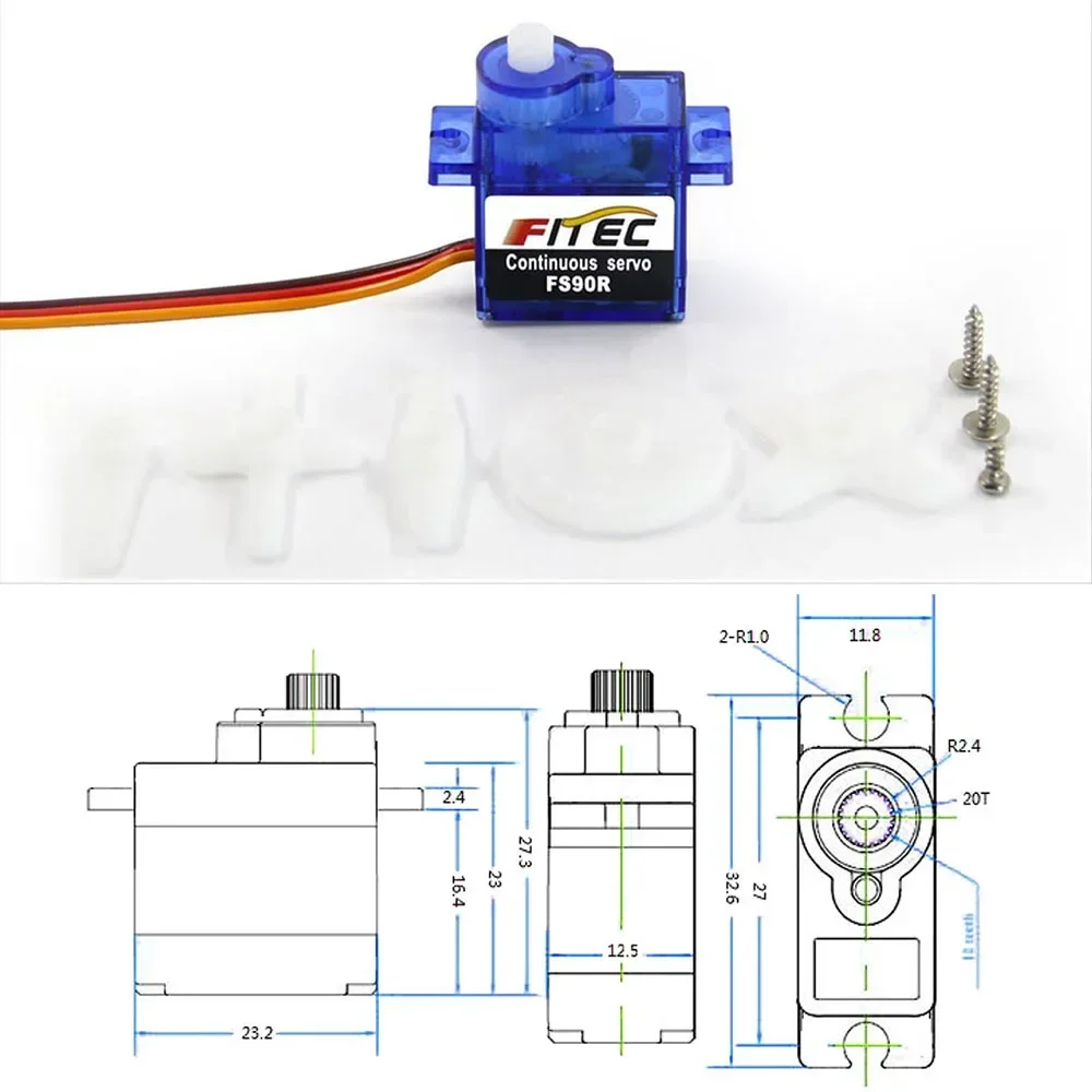 9g Micro Servo Feetech FS90R 360 Degree Continuous Rotation RC  for Arduino Robotic Helicopter Airplane Boat DIY