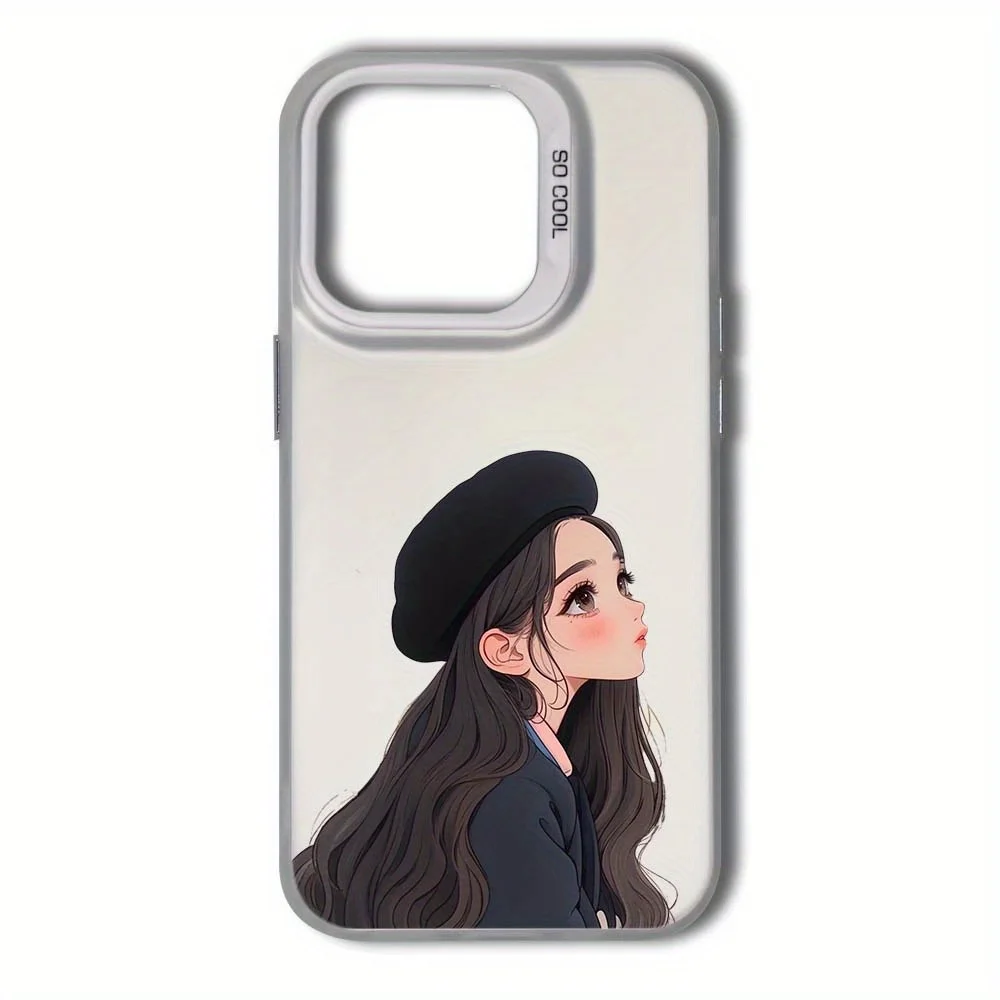 فتاة مع حافظة هاتف جانبية لهاتف آيفون 17 16 15 14 13 12 11 Pro/ Max/Plus غطاء خلفي مقاوم للصدمات مضاد للبصمة #3