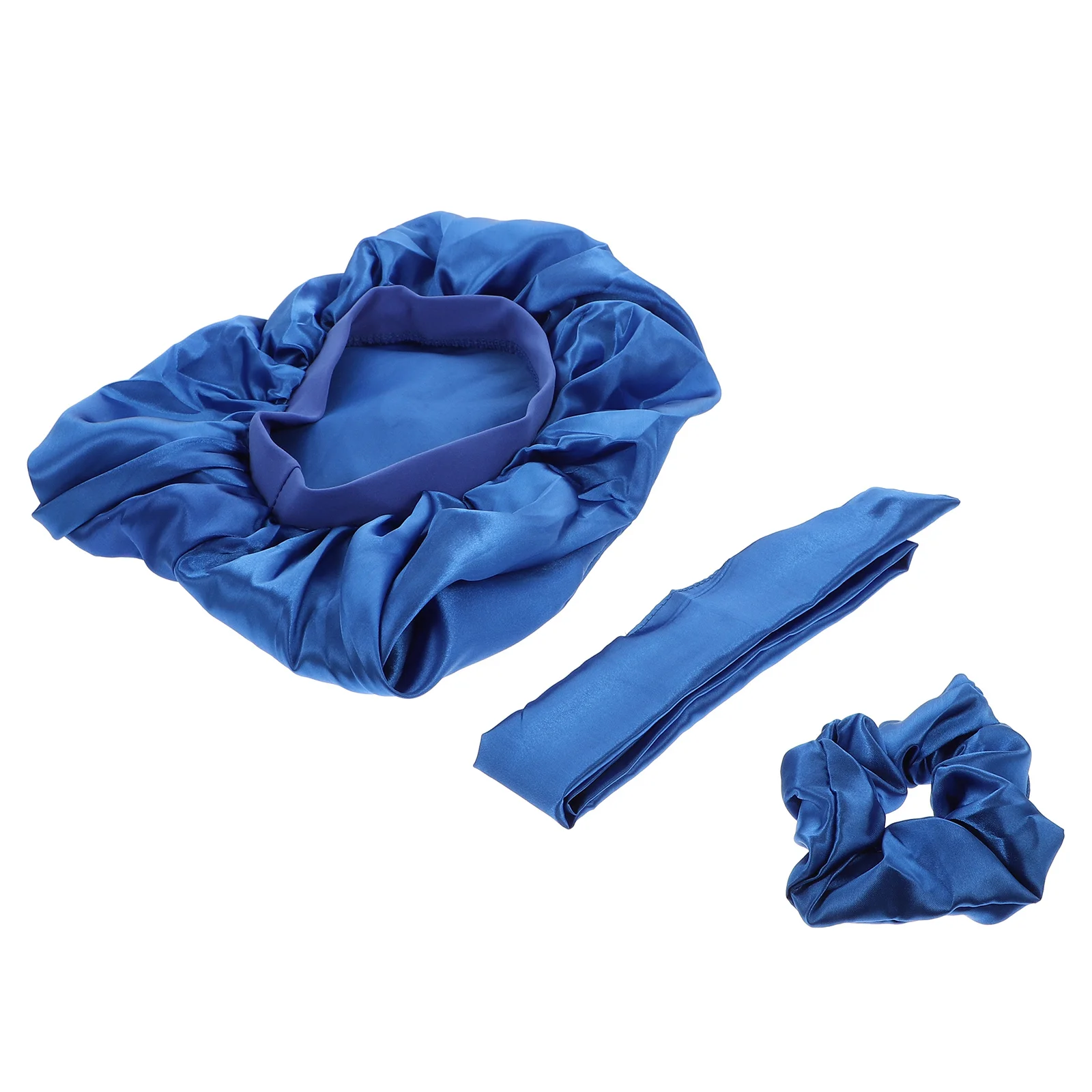 

3 pcs Long Tail Rope Wet Cap For Women Silk Fabric Head Wrap Lightweight Comfortable Hair Hat Household Hair Band Creative