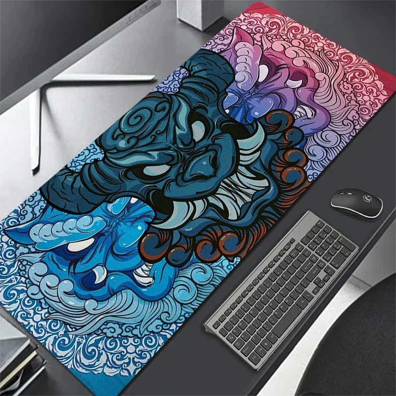 

Laptop Oni Large Gaming Mouse Pad Japan Black Table Mat Big Mousepad Gamer 40x90cm Carpet Game Keyboard Mouse Mats Accessories