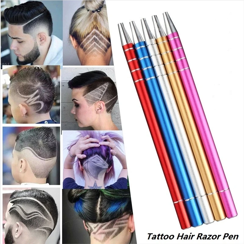 Tattoo Black  Hair Razor Pen Engraving Manual Pen for Barbershop Making Stripes Pattern Eyebrows Hair Beards Carving Modeling