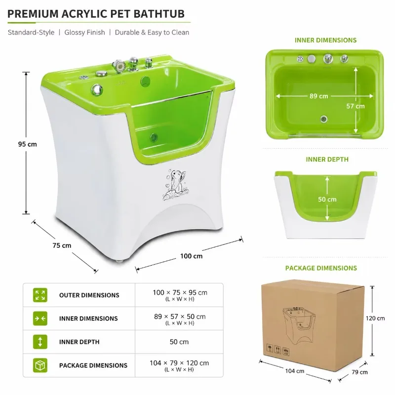 Commercial Height-Adjustable Pet Grooming Tub Fast Transition Electric Lift Dog Station