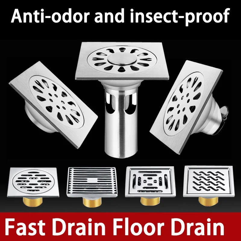 Shower Drain Thick Stainless Steel Floor Drain Ordinary Bathroom Toilet Kitchen Balcony Dedicated To prevent odor BaIDaiMoDeng