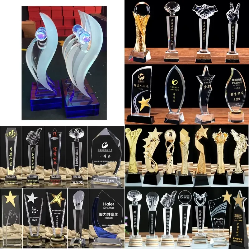 for Novel Metal Design Crystal Trophy High Quality Wholesale Other Crystal Crafts