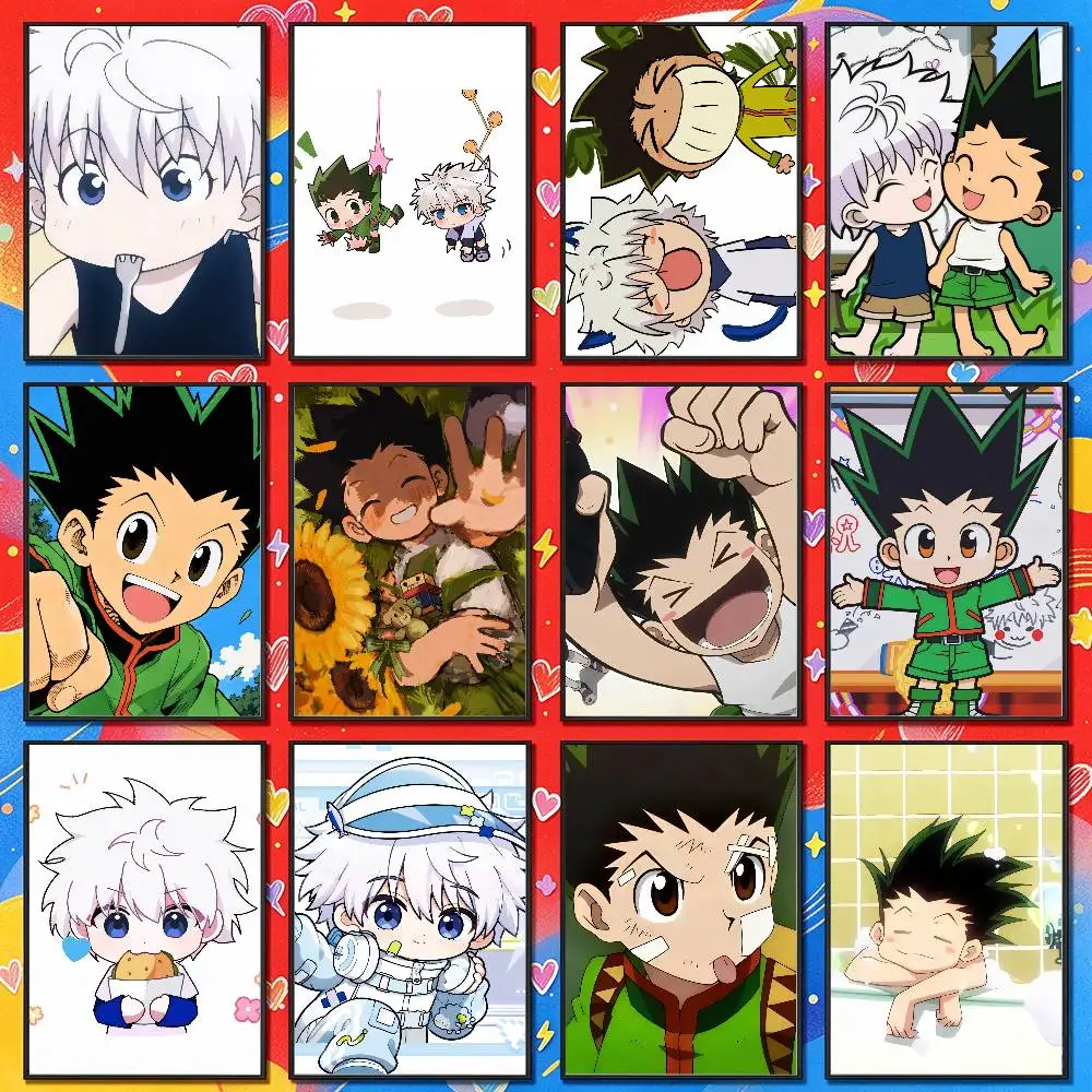 For Hunter X Hunter Gon Freecss Killua Zoldyck Poster Cover Wall Sticker Bedroom Custom Self-adhesive Decoration Fans Playbill