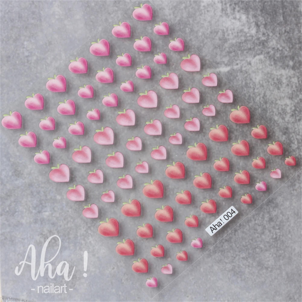 Aha002-pegatinas para uñas en relieve de 1 a 4 piezas, pegatinas de moda y versátiles, color naranja cremoso, suministros para uñas, apliques