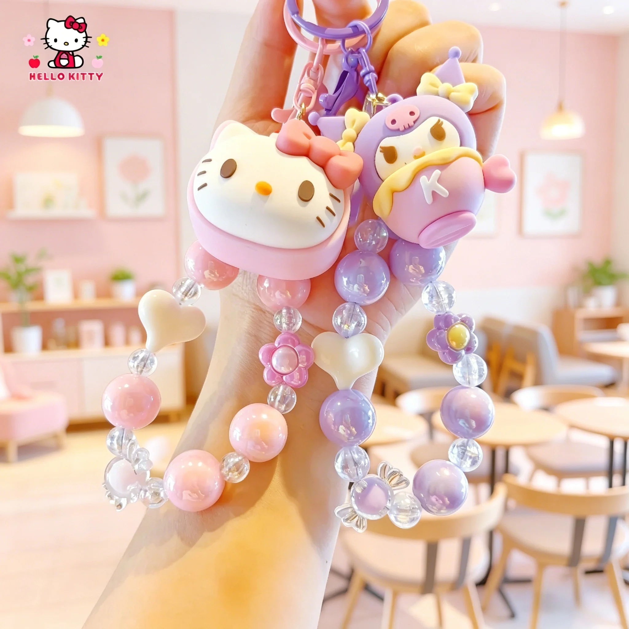 Lovely Hello Kitty Cat Keychain Charm Itabag Backpack Bags Decor Cinnamoroll Trinkets Phone Chain Kuromi Hello Kitty Sweet Gift