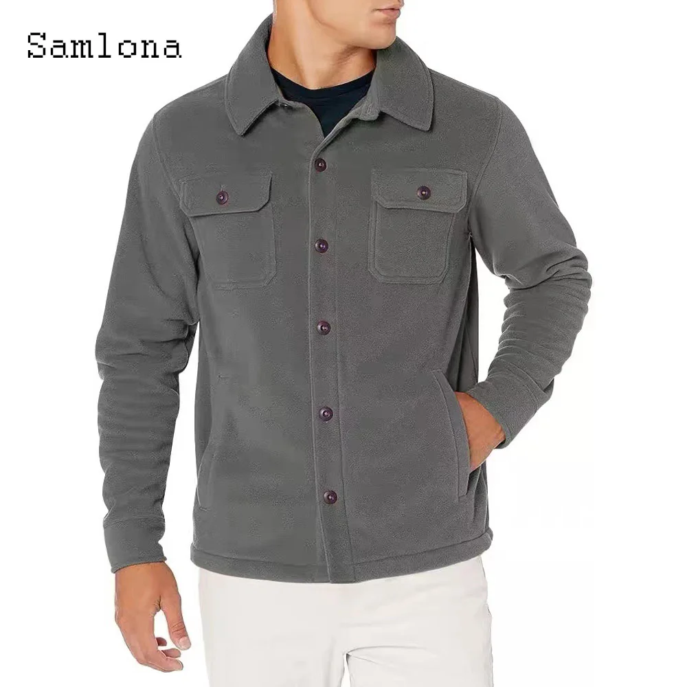 New Autumn Corduroy Jackets Men Fashion Cargo Jacket White Gray Soft Coats 2024 Stylish simplicity Casual Stand Pocket Outerwear