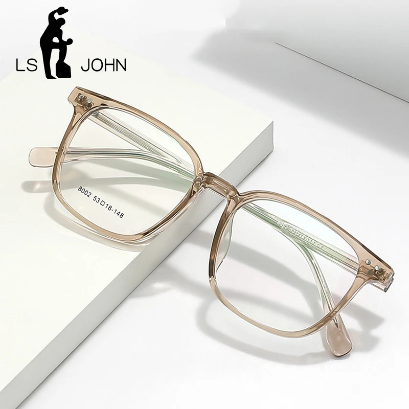 

LS JOHN Square TR90 Glasses Frames Women Brand Ultralight Optical Prescription Eyeglasses Frame Men New Korean Eyewear 8002