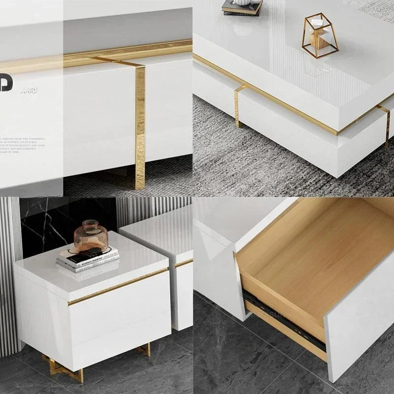 

Practical Modern Furniture For Home Living Room Center White Table And TV Cabinet For Family Used Simple Luxury Loft Coffee Tabl