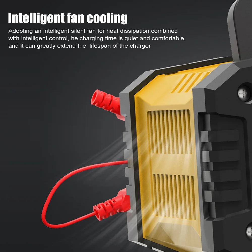 

12V-24V Car Motorcycle Battery Charger Smart Battey Charger Handheld 7-stage For AGM GEL SLA Lead-Acid LiFePO4