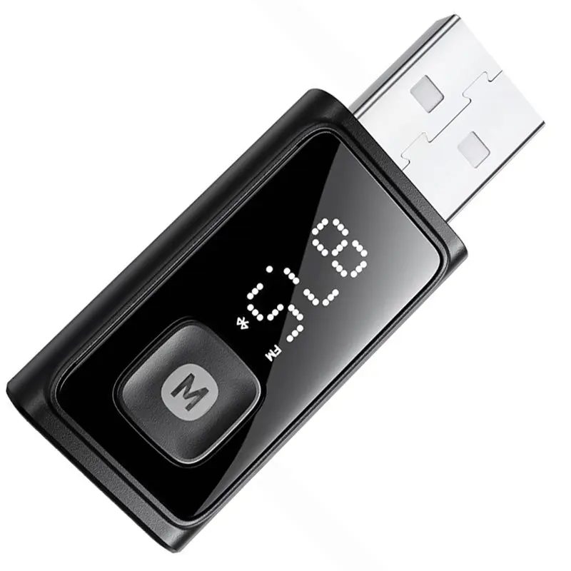 Smart-FM Transmitter Bluetooth 5.4 For Car-Wireless Audio Receiver With Built-In Mic And Handsfree Calling Functionality
