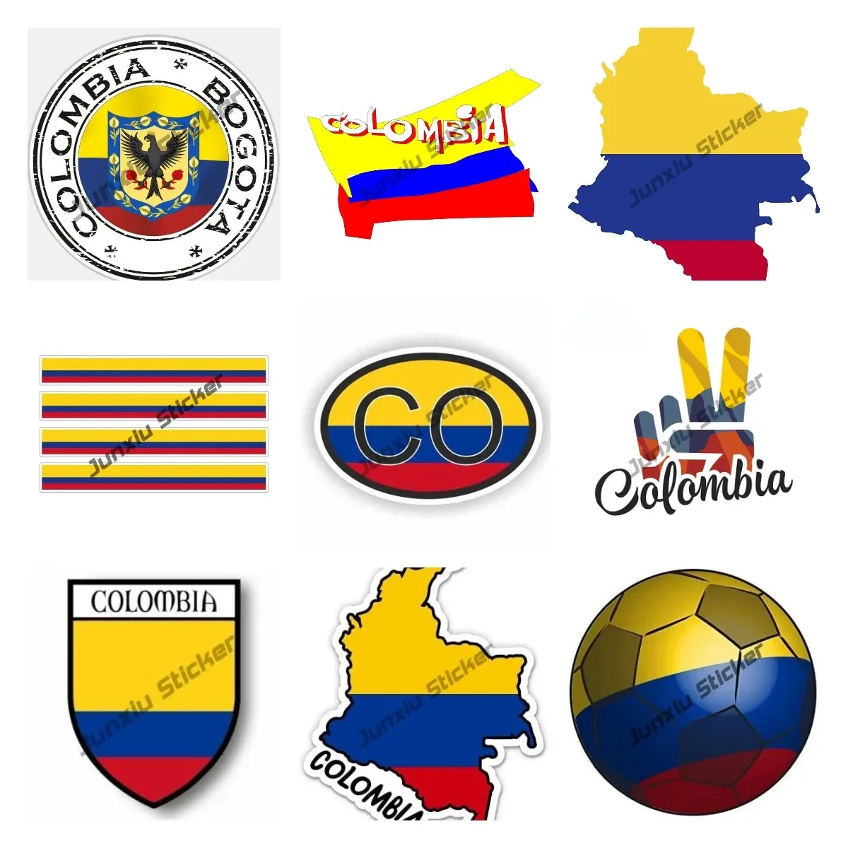 Creative Colombia decals Map with Flag Colombia Sticker Various Sizes PVC Decal Colombia Flag Removable Car Sticker Waterproof