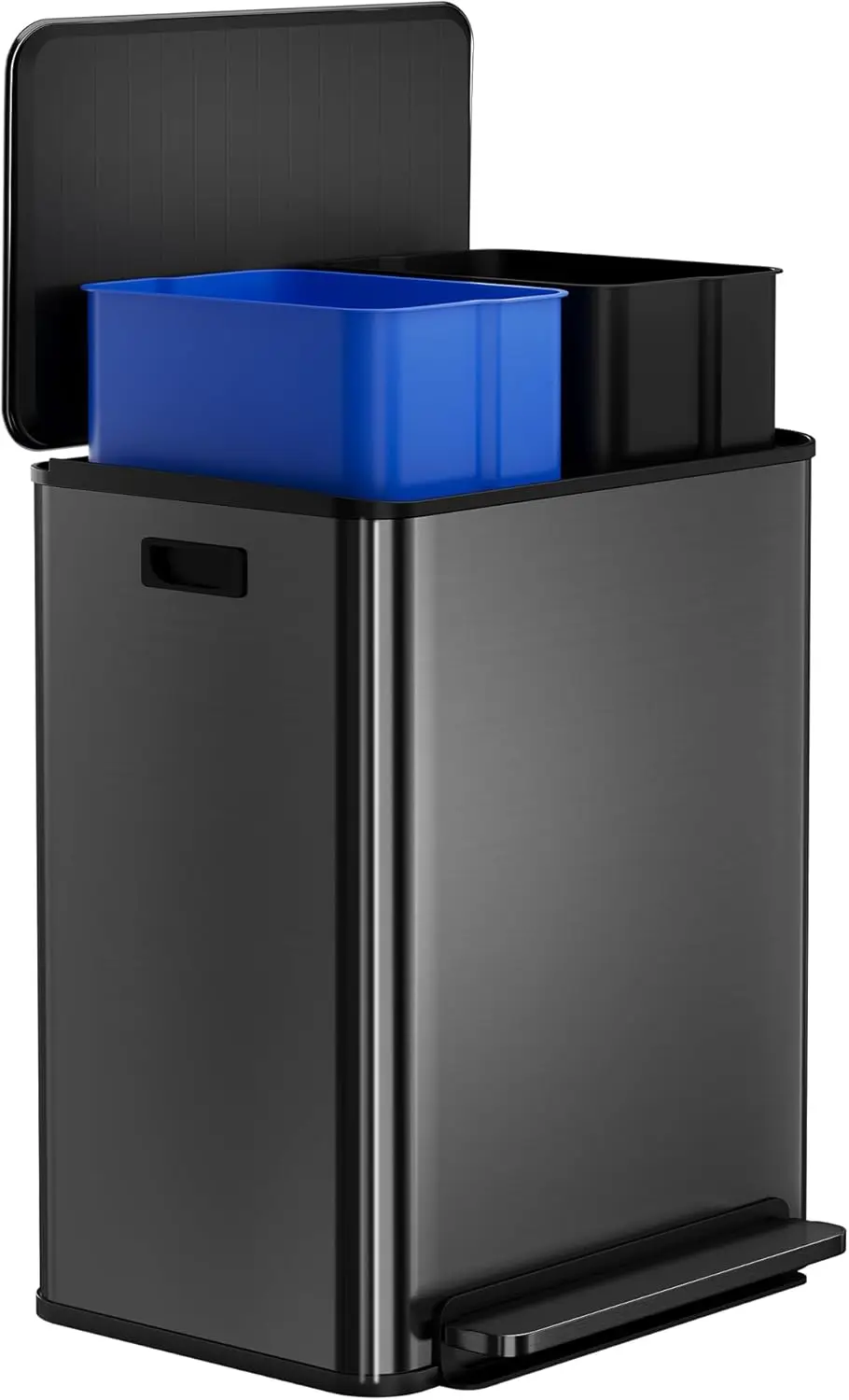 

Мусорное ведро для кухни 60 л/16 галлонов со съемными корзинами, педальное, из нержавеющей стали, для офиса, ресторана, школы, больницы