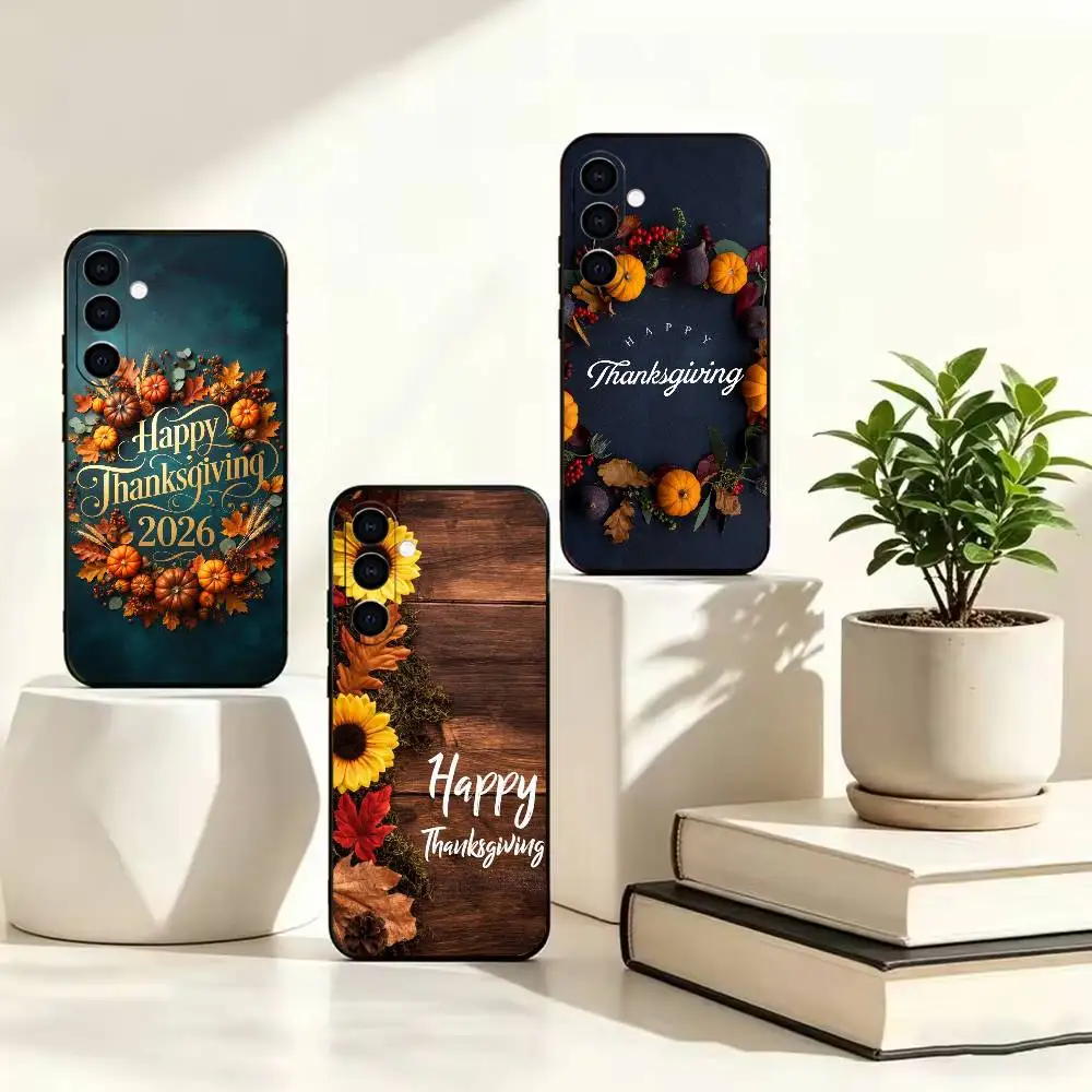 Happy Thanksgiving greeting  Stand Soft Silicone Phone Case Ultra Thin For Samsung A73 20,21s,22,31,32,52,53,72
