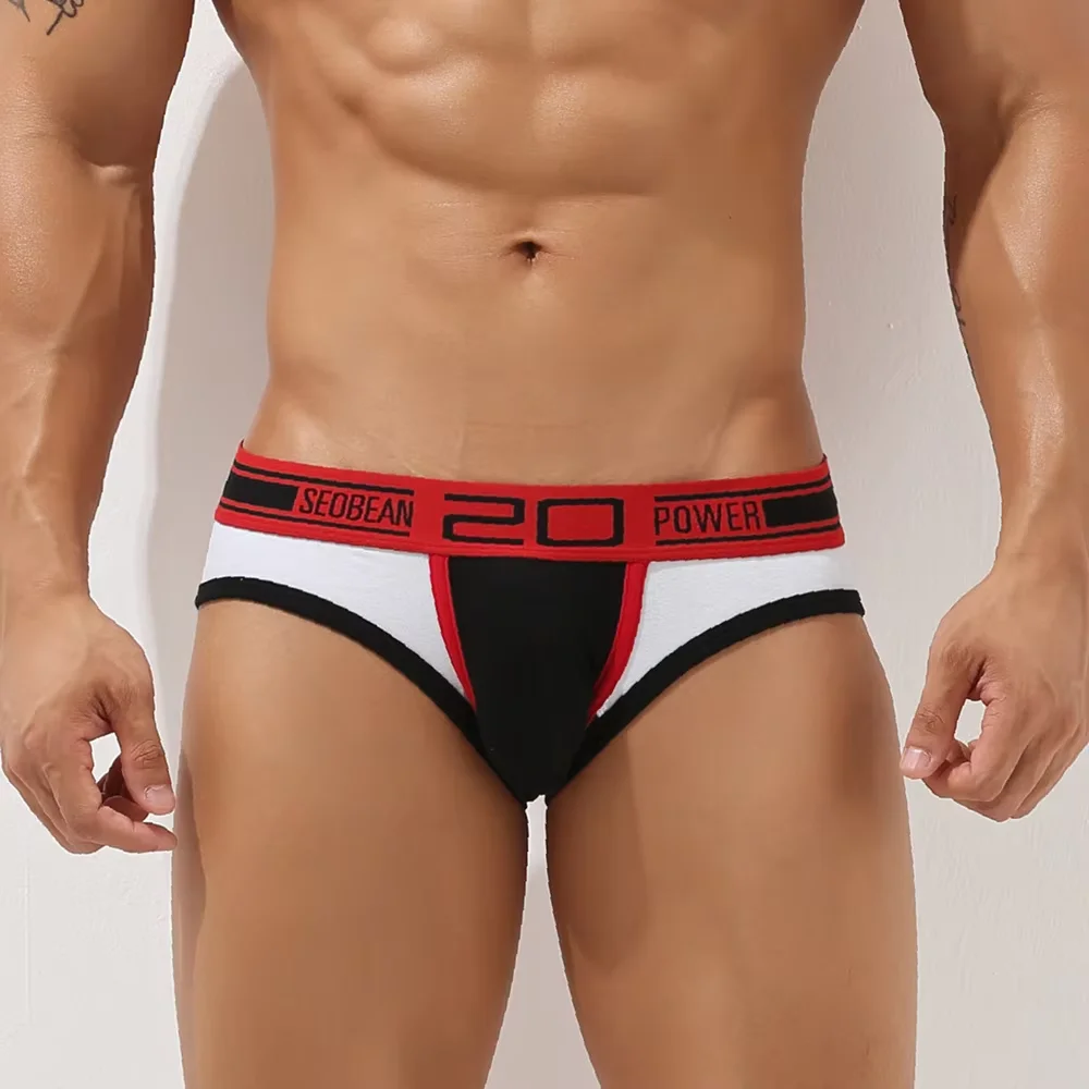 Cotton Bulge Briefs for Men Sexy Low Rise U Convex Pouch Sports Panties Breathable Comfort Sports Underpants Student Underwear