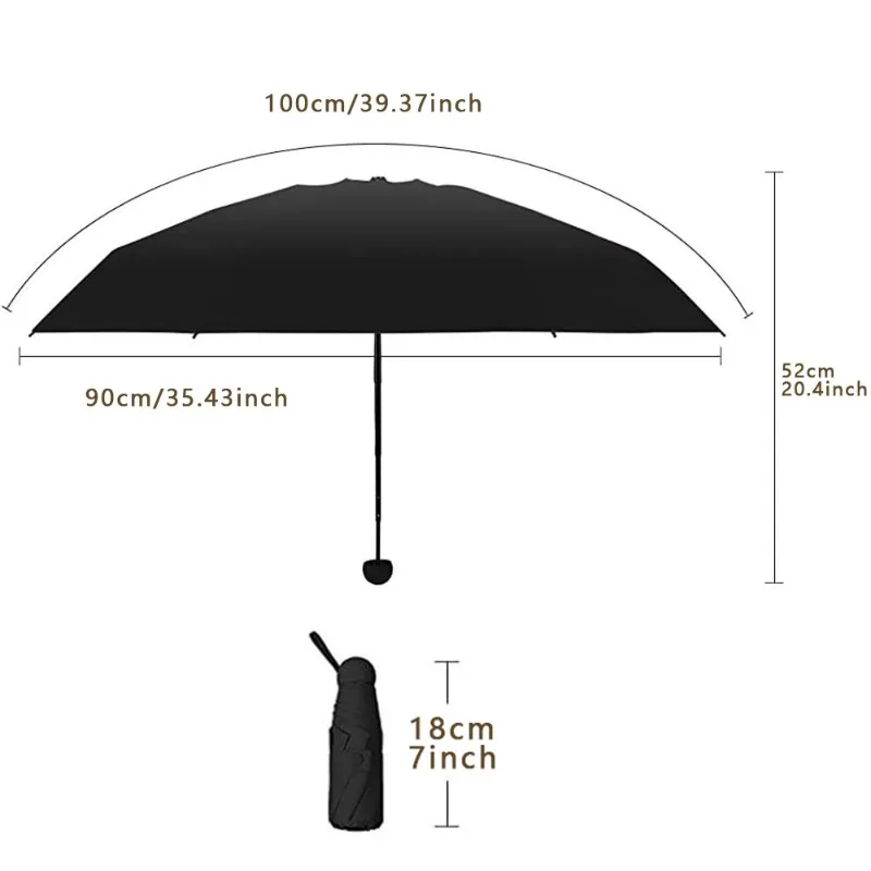 Hot Sale Mini Foldable umbrella UV protection Mini Sun Umbrella dual use portable box to store sunshade umbrella Mini umbrella