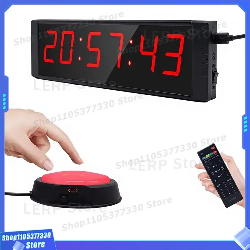 Godrelish Large LED Digital Stopwatch with Remote Control Countdown Timer Buzzer for Home Gym Workout Interval Training