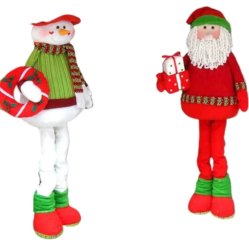 for Langson Fabric Telescopic Santa Claus Christmas Snowman Holiday Gifts Decorations Scene Matching