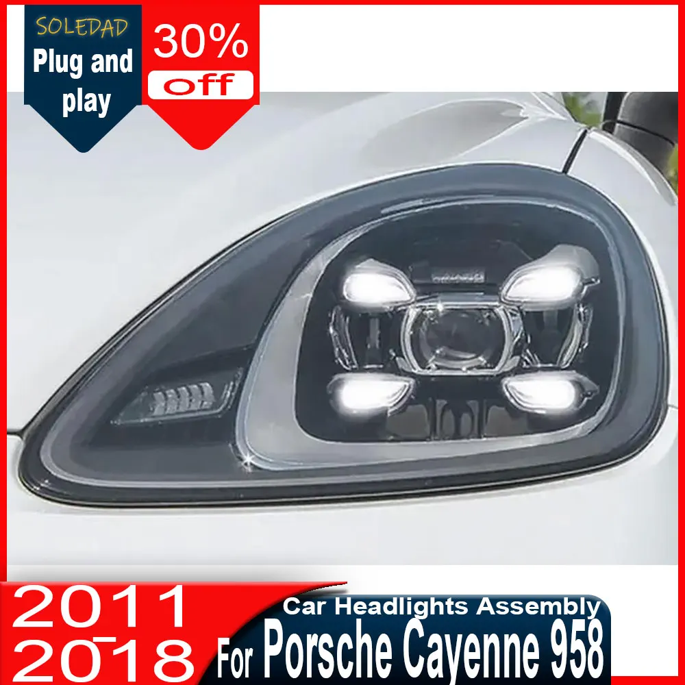 

Velo Headlight Assembly For Porsche Cayenne 2011-2018 LED Car Front Lamps Upgrade 2019 High Configure Design Matrix Accessories
