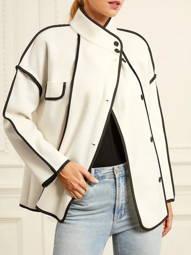 

Женская однотонная эластичная куртка реглан с воротником-стойкой Chaquetas Para Mujer Elegante Верхняя одежда Пальто и куртки Зимняя одежда