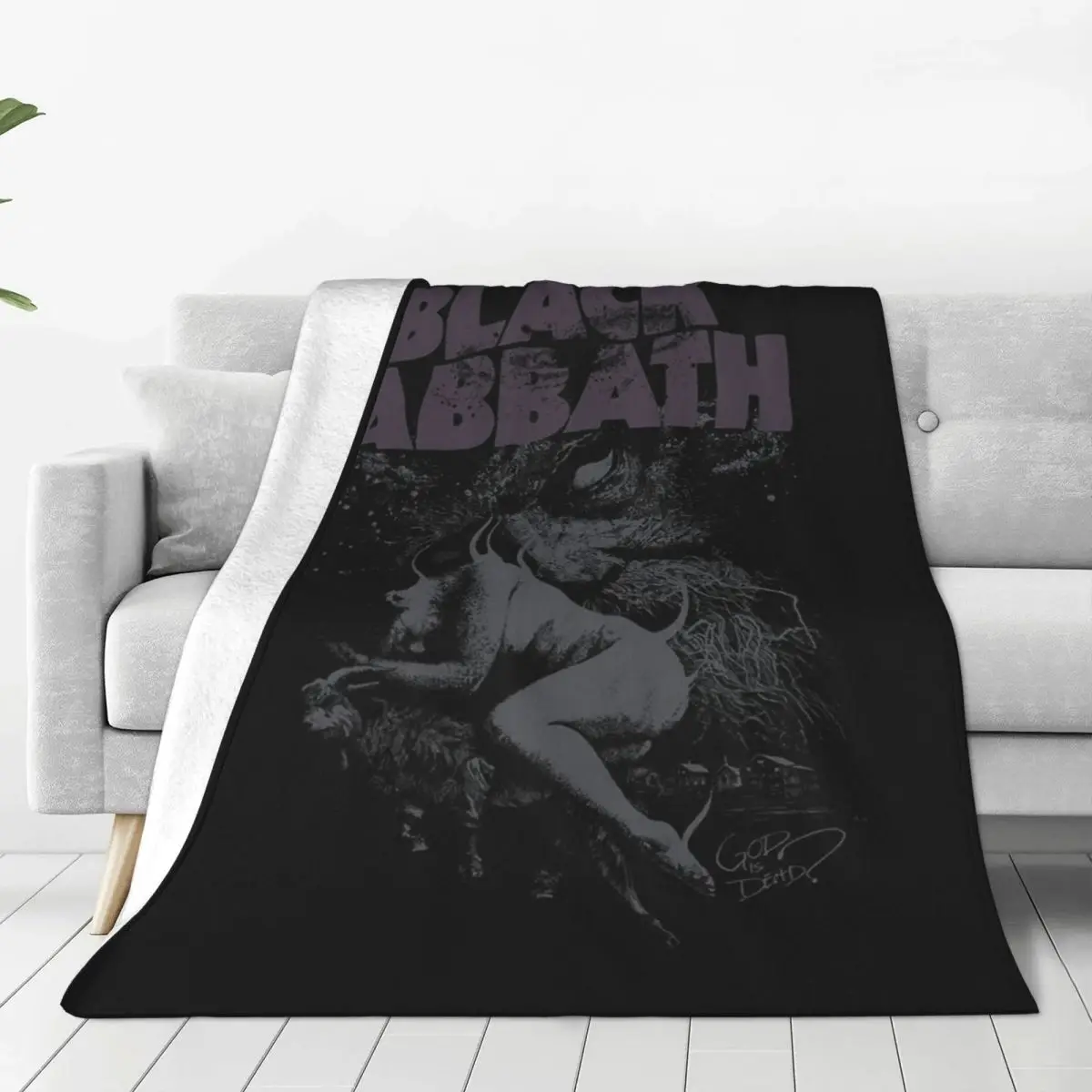 Black Sabbathe Knitted Blanket Flannel Rock Music Black Warm Throw Blankets for Home Couch Bed Rug