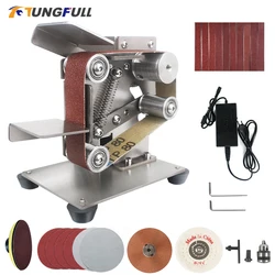 Tungfull Sander Electrical Belt Grinder 220V 110V Knife Sharpener Mini Electric Belt Sander 7Gears Adjustable Electric Sharpener