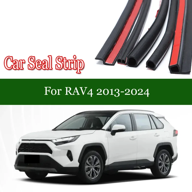 Car Door Seal Strip Rubber Noise Insulation Weatherstrip Soundproof Car Seal Strong Adhesive For Toyota RAV4 Corolla 2000-2024