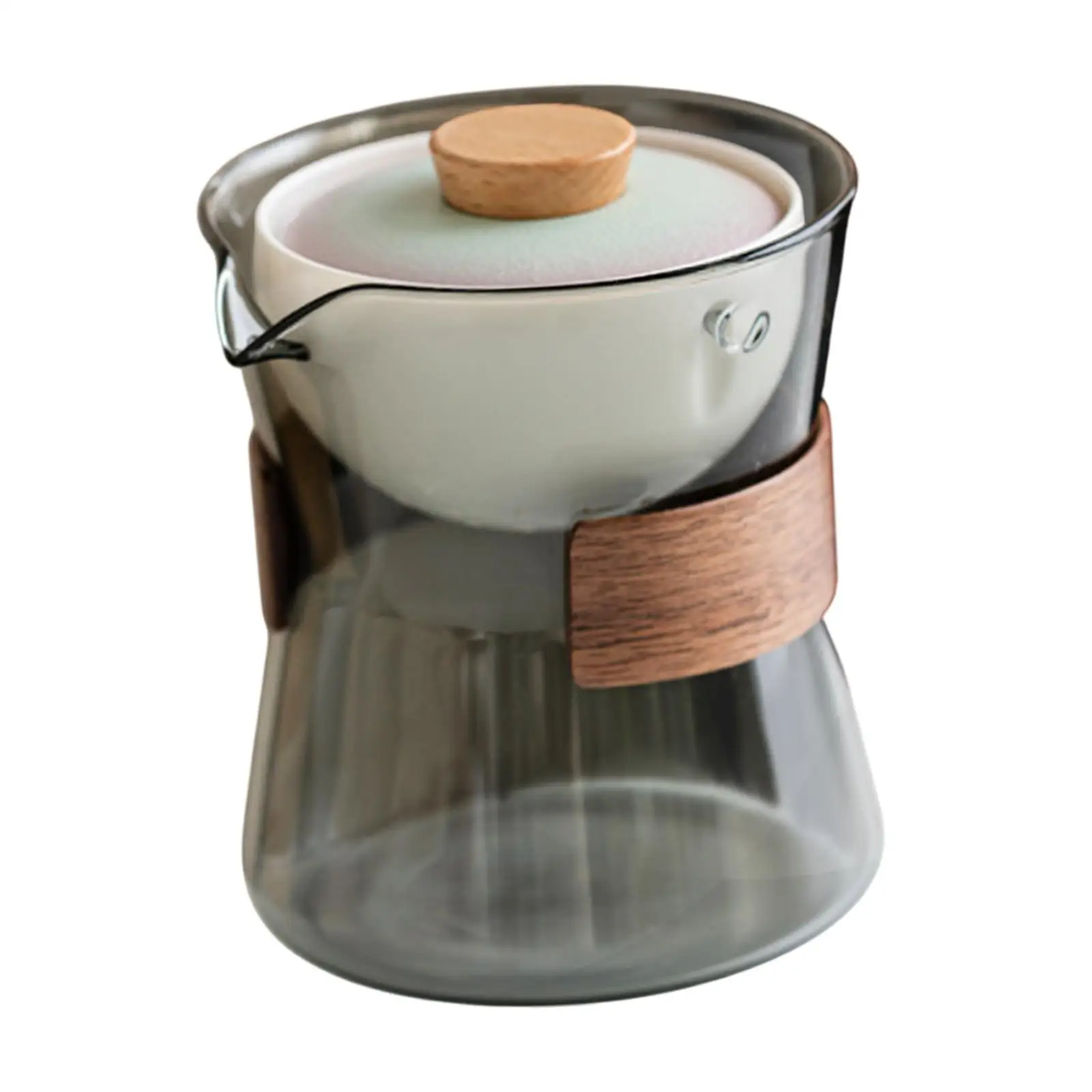 Glass Teapot Heat Resistant Tea Dispenser Dinnerware Blooming & Loose Leaf Teapot for Living Room Camping Bar Travel Household