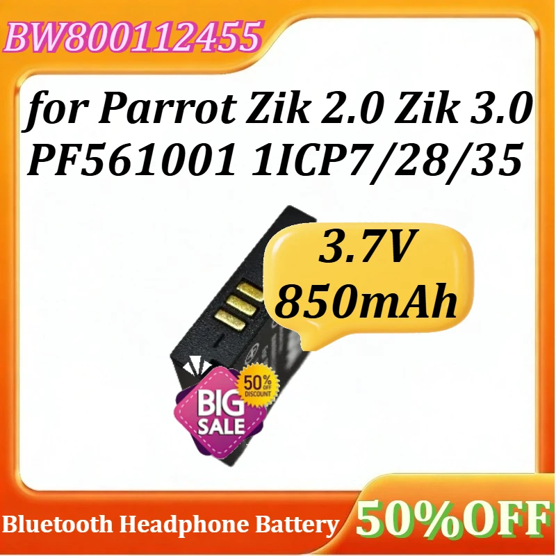 

BW800112455 Bluetooth Headphone Battery for Parrot Zik 2.0 Zik 3.0 PF561001 1ICP7/28/35 3.7V 850mAh