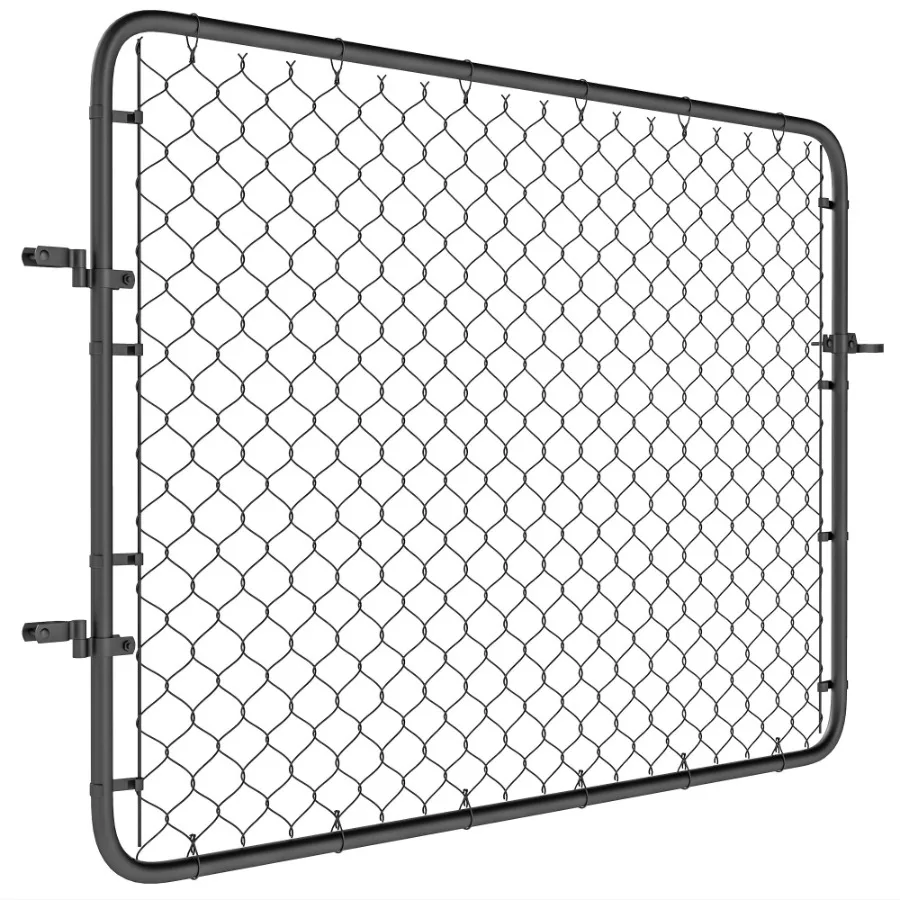 

Garden Gate Chain Link Fence Gate Galvanized Steel Garden Door for Yard Entrance Way 47.2 x 70.9 Black